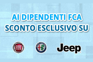 Extra sconto per i dipendenti FCA su gamma 500, Tipo, Alfa e Jeep da Spazio a Torino
