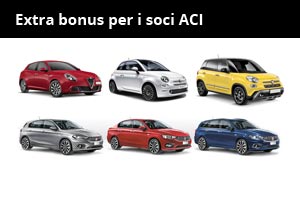 Extra sconti per i soci ACI su Giulietta, gamma Fiat 500 e gamma Tipo